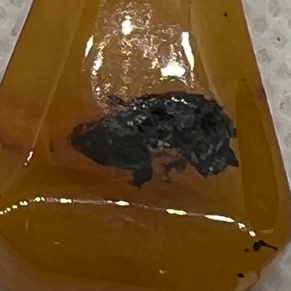 VINTAGE  BALTIC BUTTERSCOTCH INCLUSION AMBER STONE PENDANT SOVIET USSR - Picture 4 of 16